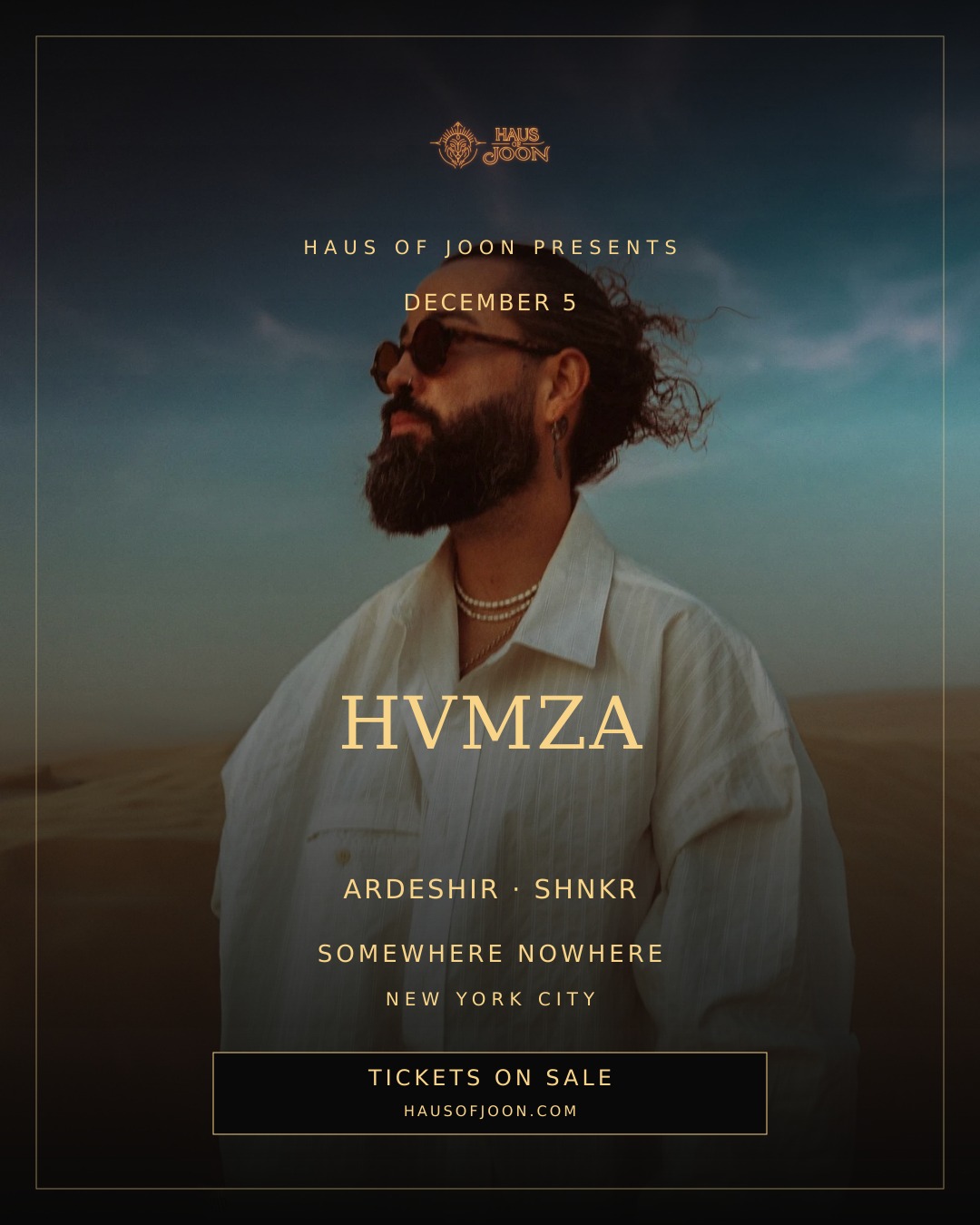 Haus of Joon Presents: HVMZA flyer, December 5, 2026, tickets on sale