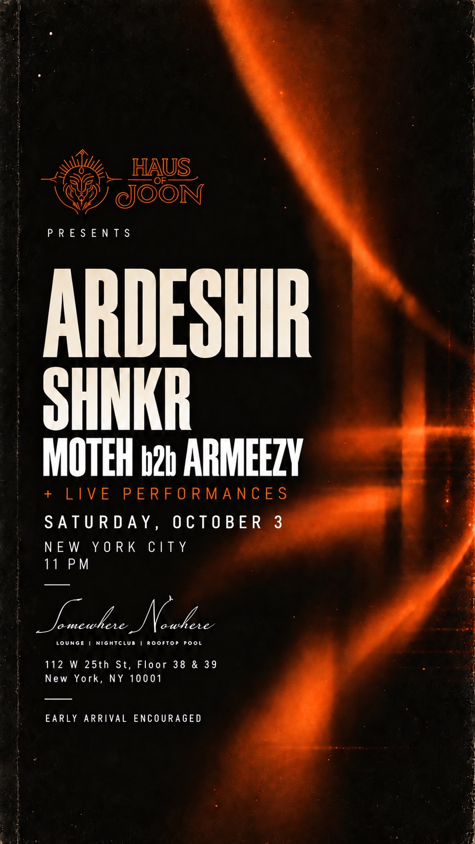 Official Haus of Joon October 3 event flyer